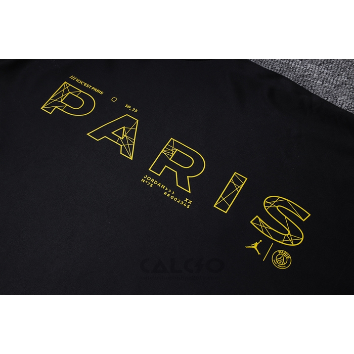 Tuta da Track Paris Saint-Germain Jordan Manica Corta 2023-2024 Nero - Pantaloncini